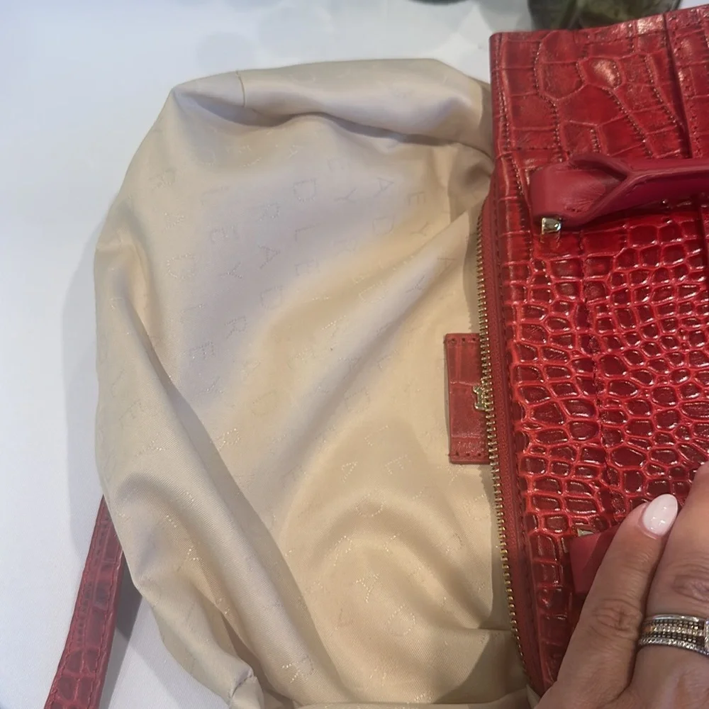 Radley London Agnes Red Croc-Embossed Leather Bag